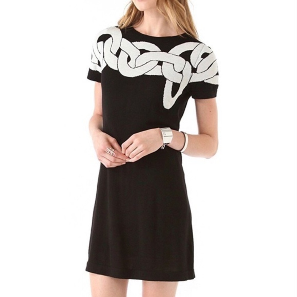 Diane Von Furstenburg Kivel Chain Link Sweater Knit Dress Size Medium